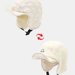 Winter Thickened Plush Warm Earflap Hat Reversible Design For Wearing On Both Sides