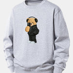 Fashion Bear Taking Photo Print Relax Fit Sweatshirt