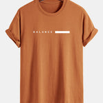 Regular Fit Balance Stripe Print Cotton T-Shirt