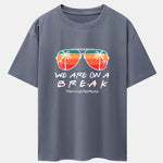 Sunglasses Palm Tree Print Drop Shoulder Oversize T-Shirt