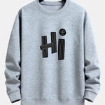 Hi Slogan Lines Print Relax Fit Sweatshirt