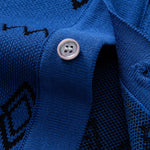 Geometric Knitted Button Up Shirt