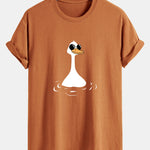 Regular Fit Sunglasses Goose Print Cotton T-Shirt