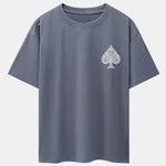 Ace Of Spades Print Drop Shoulder Oversize T-Shirt