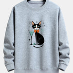 Atomic Black Cat Print Relax Fit Sweatshirt