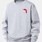 Christmas Hat Print Relax Fit Sweatshirt