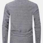 Long Sleeve Contrast Stand Collar Oxford Shirt