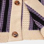 Stripe Eyelet Crochet Shirt