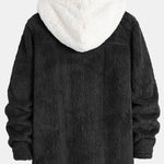 Contrast Teddy Hooded Shirt