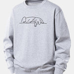Sleeping Dog Line Print Relax Fit Sweatshirt
