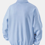 Relax Fit Wffle V Neck Polo Sweatshirt