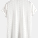 Muscle Fit Diamond Texture Cuban Shirt & Straight Leg Linen Pants