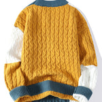 Color Block Twist Jacquard Sweater