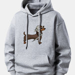 Headscarf Dachshund Print Relax Fit Hoodie