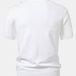Stripe Knit Zip Up Polo Shirt & Straight Leg Ribbed Pants