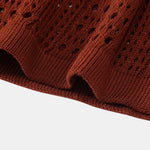 Crochet V Neck Polo Shirt