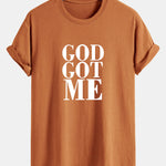Regular Fit God Got Me Print Cotton T-Shirt