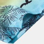 Palm Tree Seagull Print Button Up Shirt & Swim Shorts