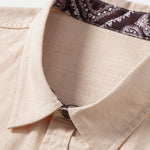Contrast Paisley Print Linen Look Shirt & Straight Leg Linen Pants