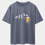 Beer Weekly Evolution Print Drop Shoulder Oversize T-Shirt