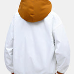 Contrast 2 In 1 Hooded Baseball Jacket