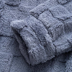Chessboard Jacquard Teddy Quarter Zip Sweatshirt