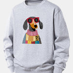 Sweater Dog Print Relax Fit Sweatshirt