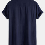 Linen Look Patchwork Bowling Shirt