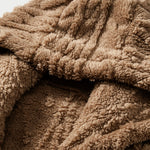 Geometric Jacquard Teddy Fleece Zip Up Hoodie