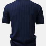 Stripe Button Up Open Knit Shirt