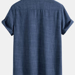 Textured Button Up Shirt With Two Pockets