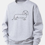 Dog Line Print Relax Fit Sweatshirt