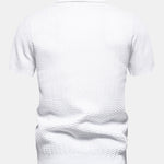 Contrast Textured Jacquard Knit Zip Up Polo Shirt