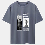 New York City Scenery Print Drop Shoulder Oversize T-Shirt