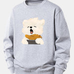 Yawning Puppy Print Relax Fit Sweatshirt