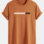 Regular Fit Paris Stripe Print Cotton T-Shirt