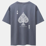 Ace Of Spades Print Drop Shoulder Oversize T-Shirt