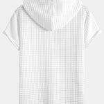 Kangaroo Pocket Waffle Hooded T-Shirt & Drawstring Waffle Jogger Pants