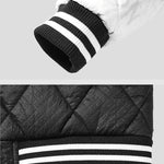 Men's Patchwork Diamond Check Jacquard Stand Collar Puffer Padded Coat