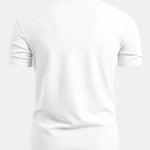 Muscle Fit Ribbed Stand Collar Shirt