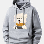 Yawning Puppy Print Relax Fit Hoodie