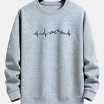 Heartbeat Mountain Print Relax Fit Sweatshirt