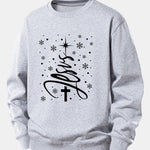 Christmas Jesus Print Relax Fit Sweatshirt