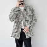 Short Woven Plaid Jacket