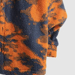 Men's Colorful Single Pocket Tie-Dye Fly Fluffy buttons Jacket