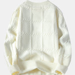 Plaid Crew Neck Knit Sweater