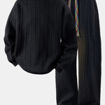 Relax Fit Twist Jacquard Crew Neck Sweatshirt & Twisted Jacquard Straight Leg Pants