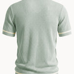Contrast Trim Open Knit Shirt