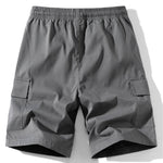 3 Pieces Solid Color Cargo Drawstring Shorts