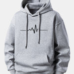 Heartbeat Print Relax Fit Hoodie